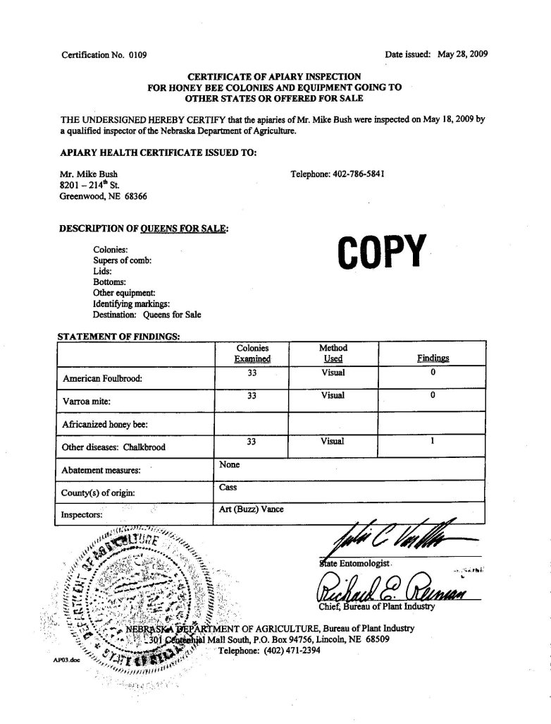 2009 Certificate