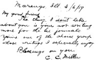 C.C. Miller's note